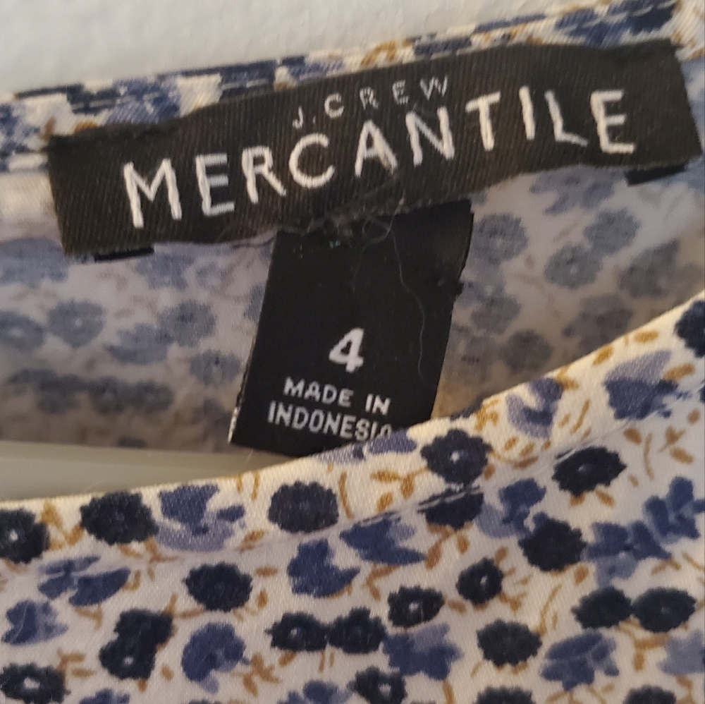 J. Crew Floral Ruffle Sleeve Top - Picture 2 of 5